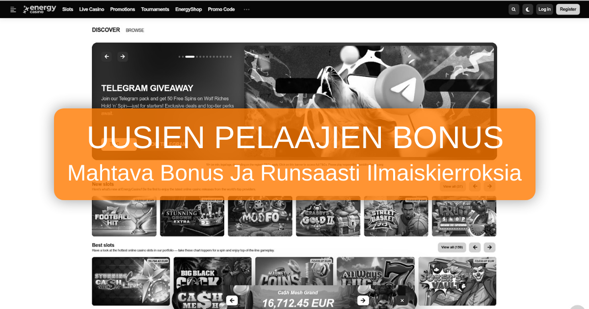 EnergyCasino welcome bonus